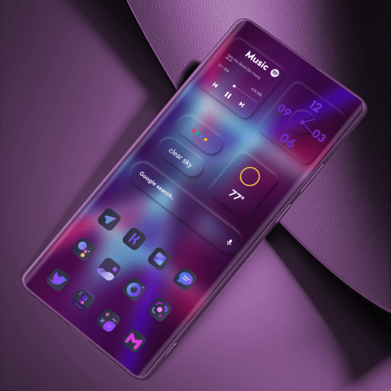 Android homescreen Maya Purple